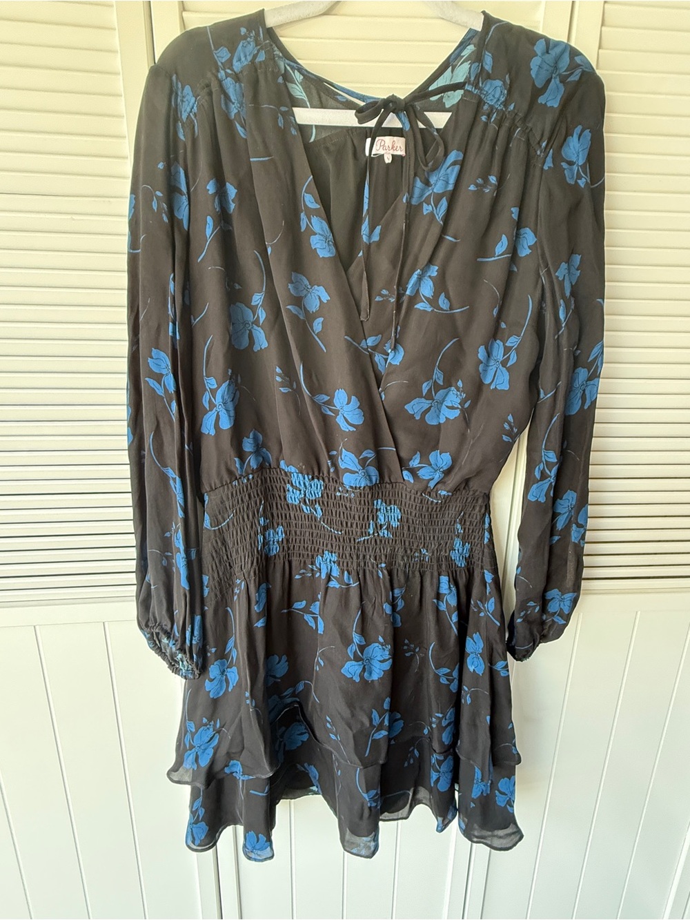 Parker Clementine Dress with Blue Floral Print
